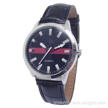 Double genuine leather strap sports watches in quartz movement and 3 ATM waterproof